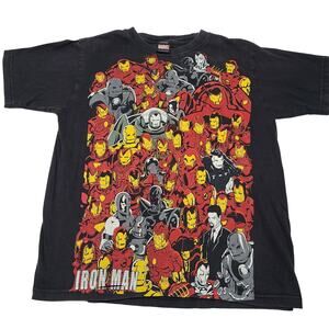 Vintage Mad Engine Iron Man Shirt Mens Small Black Marvel Comics Tony Stark Y2K